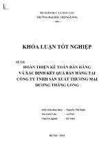 Đề tài Hoàn thiện kế toán bán hàng và xác định kết quả bán hàng tại công ty TNHH sản xuất thương mại dương Thăng Long