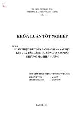 Đề tài Hoàn thiện kế toán bán hàng và xác định kết quả bán hàng tại công ty cổ phần thương mại Hiệp Hương