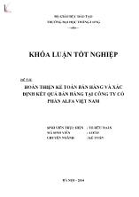 Đề tài Hoàn thiện kế toán bán hàng và xác định kết quả bán hàng tại công ty cổ phần alfa Việt Nam