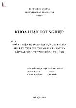 Đề tài Hoàn thiện kế toán tập hợp chi phí sản xuất và tính giá thành sản phẩm xây lắp tại công ty TNHH Hồng Trường