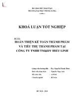 Đề tài Hoàn thiện kế toán thành phẩm và tiêu thụ thành phẩm tại công ty TNHH thương mại và dịch vụ Hiếu Linh