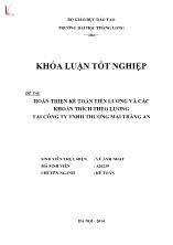 Đề tài Hoàn thiện kế toán tiền lương và các khoản trích theo lương tại công ty TNHH thương mại Tràng An