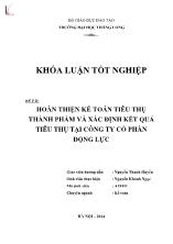 Đề tài Hoàn thiện kế toán tiêu thụ thành phẩm và xác định kết quả tiêu thụ tại công ty cổ phần động lực