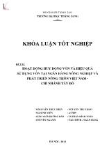 Đề tài Hoạt động huy động vốn và hiệu quả sử dụng vốn tại ngân hàng nông nghiệp và phát triển nông thôn Việt Nam - Chi nhánh Tây Đô