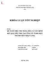 Đề tài Kế toán tiêu thụ hàng hóa và xác định kết quả tiêu thụ tại công ty TNHH một thành viên Nhật Long