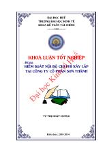 Đề tài Kiểm soát nội bộ chi phí xây lắp tại công ty cổ phần Sơn Thành