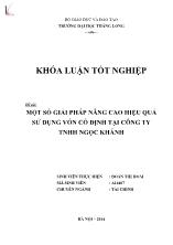 Đề tài Một số giải pháp nâng cao hiệu quả sử dụng vốn cố định tại công ty TNHH Ngọc Khánh