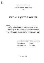 Đề tài Một số giải pháp nhằm nâng cao hiệu quả hoạt động kinh doanh tại công ty TNHH điện tử Thắng Bắc