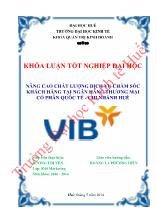 Đề tài Nâng cao chất lượng dịch vụ chăm sóc khách hàng tại ngân hàng thương mại cổ phần quốc tế - Chi nhánh Huế