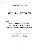 Đề tài Nâng cao hiệu quả hoạt động kinh doanh tại công ty TNHH thương mại và xây dựng Anh Tuấn