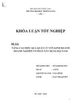 Đề tài Nâng cao hiệu quả quản lý vốn kinh doanh doanh nghiệp cổ phần xây dựng Đại Nam