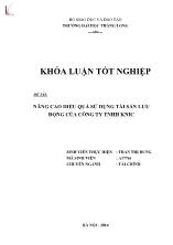 Đề tài Nâng cao hiệu quả sử dụng tài sản lưu động của công ty TNHH Knic