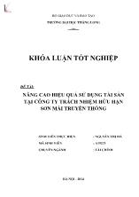 Đề tài Nâng cao hiệu quả sử dụng tài sản tại công ty trách nhiệm hữu hạn sơn mài truyền thống