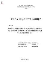 Đề tài Nâng cao hiệu quả sử dụng vốn lưu động tại công ty cổ phần sản xuất thương mại và du lịch Phú Gia