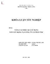 Đề tài Nâng cao hiệu quả sử dụng vốn lưu động tại công ty cổ phần TDC