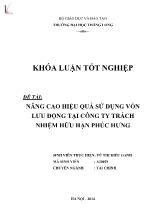 Đề tài Nâng cao hiệu quả sử dụng vốn lưu động tại công ty trách nhiệm hữu hạn Phúc Hưng