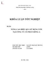 Đề tài Nâng cao hiệu quả sử dụng vốn tại công ty cổ phần Đông Á