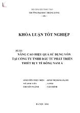 Đề tài Nâng cao hiệu quả sử dụng vốn tại công ty TNHH đầu tư phát triển thiết bị y tế Đông Nam Á