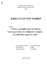 Đề tài Nâng cao hiệu quả sử dụng vốn tại công ty TNHH in và dịch vụ thương mại Lý Anh