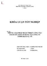 Đề tài Những giải pháp hoàn thiện công tác chăm sóc khách hàng tại công ty TNHH dịch vụ 179