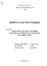 Đề tài Phân tích cấu trúc tài chính tại công ty cổ phần xuất nhập khẩu kỹ nghệ Á Đông