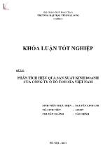 Đề tài Phân tích hiệu quả sản xuất kinh doanh của công ty ô tô Toyota Việt Nam