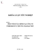 Đề tài Phân tích tài chính tại công ty TNHH dịch vụ thương mại Đại Việt