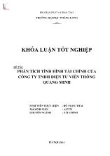 Đề tài Phân tích tình hình tài chính của công ty TNHH điện tử viễn thông Quang Minh