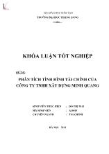 Đề tài Phân tích tình hình tài chính của công ty TNHH xây dựng Minh Quang