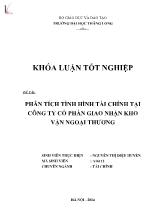 Đề tài Phân tích tình hình tài chính tại công ty cổ phần giao nhận kho vận ngoại thương