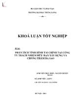 Đề tài Phân tích tình hình tài chính tại công ty trách nhiệm hữu hạn xây dựng và chống thấm Ba Sao