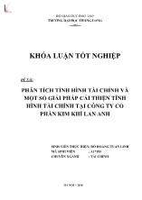 Đề tài Phân tích tình hình tài chính và một số giải pháp cải thiện tình hình tài chính tại công ty cổ phần kim khí Lan Anh