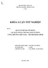 Đề tài Quản lý rủi ro tín dụng tại ngân hàng thương mại cổ phần công thương Việt Nam – Chi nhánh Ba Đình