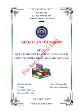 Đề tài Quy trình kiểm toán hàng tồn kho tại công ty TNHH kiểm toán và kế toán AAC