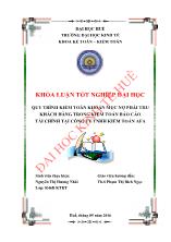 Đề tài Quy trình kiểm toán khoản mục nợ phải thu khách hàng trong kiểm toán Báo cáo tài chính tại công ty TNHH kiểm toán AFA