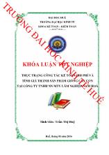 Đề tài Thực trạng công tác kế toán chi phí và tính giá thành sản phẩm giống cây con tại công ty TNHH nn mtv lâm nghiệp Nam Hoà