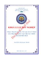 Đề tài Thực trạng công tác quản lý thuế giá trị gia tăng tại chi cục thuế thành phố Huế