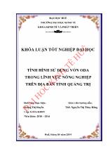 Đề tài Tình hình sử dụng vốn oda trong lĩnh vực nông nghiệp trên địa bàn tỉnh Quảng Trị