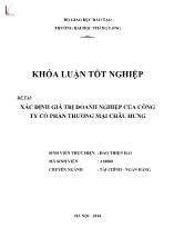 Đề tài Xác định giá trị doanh nghiệp của công ty cổ phần thương mại Châu Hưng