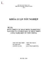 Đồ án Hoàn thiện các hoạt động marketing tại công ty cổ phần đầu tư phát triển công nghệ điện tử viễn thông