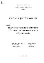 Đồ án Phân tích tình hình tài chính của công ty TNHH du lịch ấn tượng Á Châu