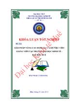 Giải pháp nâng cao động lực làm việc cho giảng viên tại trường đại học kinh tế - Đại học Huế