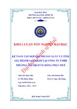 Kế toán tập hợp chi phí sản xuất và tính giá thành sản phẩm tại công ty TNHH thương mại dịch vụ đồng phục Huế