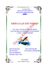 Khóa luận Các yếu tố ảnh hưởng đến động lực làm việc của nhân viên tại ngân hàng Á châu - Chi nhánh Huế