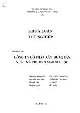 Khóa luận Công ty cổ phần xây dựng sản xuất và thương mại Gia Lộc