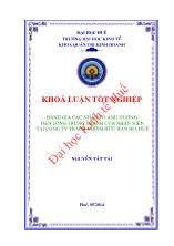 Khóa luận Đánh giá các nhân tố ảnh hưởng đến lòng trung thành của nhân viên tại công ty trách nhiệm hữu hạn bia Huế