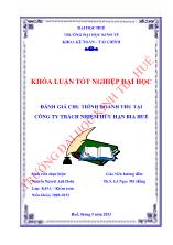 Khóa luận Đánh giá chu trình doanh thu tại công ty trách nhiệm hữu hạn bia Huế