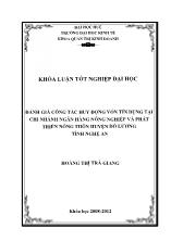 Khóa luận Đánh giá công tác huy động vốn tín dụng tại chi nhánh ngân hàng nông nghiệp và phát triển nông thôn huyện Đô lương tỉnh Nghệ An