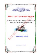 Khóa luận Đánh giá hiệu quả kinh doanh của công ty cổ phần viễn thông FPT chi nhánh Huế