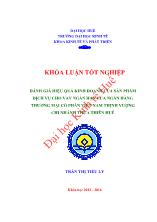 Khóa luận Đánh giá hiệu quả kinh doanh của sản phẩm dịch vụ cho vay ngắn hạn của ngân hàng thương mại cổ phần Việt Nam thịnh vượng chi nhánh thừa thiên Huế